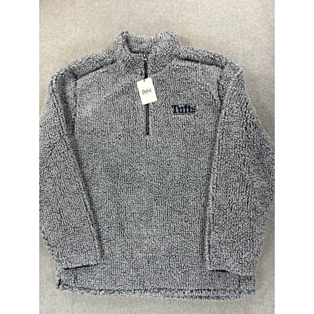NWT Tufts Jumbos Stitched Logo 1/4 Zip Fleece Pullover (Men's XL) Blue‎